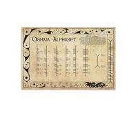 Ogham Alphabet Educational Poster, Ancient Celtic Tree Alphabet Chart, Canvas Wall Art Print for Study, Living Room, Bedroom, Office Decor(Framed,16x24inch(40x60cm))