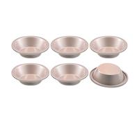 OGIBRIDI Molde Antiadherente para Hamburguesa Muffin Molde para Tartas de Huevo Bakeware para Pan de Hamburguesa Popover Muffin Cupcake Pudding Mousse Gelatina etc Plato Redondo Set de 6 Piezas 10cm
