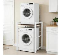 Ogimeka - Armario para lavadora y secadora, estante con 3 alturas ajustables para baño o balcón, capacidad de carga 350 kg, 75x67x105 cm (Blanco)