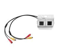 OGJFD Cámara Marcha Atrás Cámara Marcha Atrás Blanca para Camión Autobús RCA Doble Lente Cámara Respaldo RV Lente Ángulo Ajustable Doble Cámara Visión Trasera CCD Cámara Visión