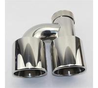 OGJFD Cola de Escape Accesorios Tubo Escape Acero Inoxidable Y Cara Brillante Sin Marcado Tipo H Doble Salida Borde Recto Tubo de Escape Coche(63-101MM)