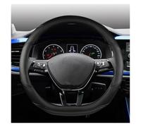 OGJFD Funda Volante para VW para Passat B8 Funda para Volante De Coche De Fibra De Carbono PU Cuero Protector Antideslizante Accesorios para Automóvil Funda Volante Coche(D Black)