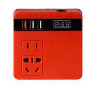 OGJFD Inversor Inversor De Batería Litio De 120W Banco De Energía De 18V 21V A 110V 220V Transformador Inteligente Multifunción Uso Doméstico Exterior Onda sinusoidal modificada(Rojo)