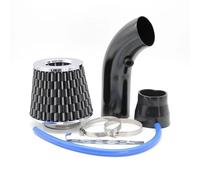 OGJFD Tubo Entrada Aire Kit Admisión Aire Frío Automóvil con Filtro De Aire Abierto De Flujo De 76 Mm Y 3 Pulgadas Tubo Aluminio Universal para Carreras DIY(Black-B)