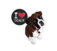 OGJFLT Sticker De Carro Perro 2Pcs 15X15Cm Hermosa Caricatura Boxer Perro Coche Pegatina Vinilo Auto Motocicleta Accesorios Impermeable Protector Solar Pegatina A Prueba De Arañazos