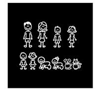 OGJFLT Sticker De Carro Perro 2Pcs 20Cm X 15Cm My Family Car Sticker Anime A Large Family Dog Cat Pegatinas De Dibujos Animados Vinilo Calcomanías Impermeables para Auto Motocicletas,