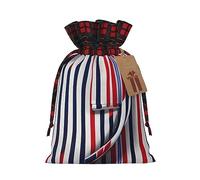 Ogniwo Bolsas de regalo de Navidad con rayas rojas, azules, blancas y grises, bolsas de dulces para envolver regalos para Halloween, cumpleaños, boda, 8.3 x 11.8 pulgadas
