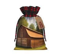 Ogniwo Bolsas de regalo de Navidad de granero de madera, bolsas de dulces para envolver regalos para Halloween, cumpleaños, boda, 8.3 x 11.8 pulgadas