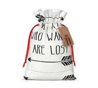 Ogniwo Bolsas festivas con cordón para regalo, bolsas de regalo de Navidad y cumpleaños, tamaño grande, bolsas de regalo de Navidad, no todos los que vagan están perdidos