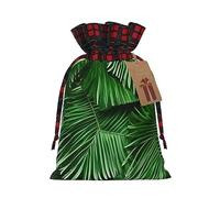 Ogniwo Bonitas bolsas de regalo de Navidad con hojas de palma verde, bolsas de dulces para envolver regalos para Halloween, cumpleaños, boda, 8.3 x 11.8 pulgadas