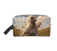 Ogniwo Goat Frolic - Neceser de maquillaje, bolsa de viaje para artículos de tocador, bolsa de almacenamiento con cremallera, Rana de cabra, Talla única