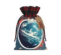 Ogniwo Space Planet Earth Bolsas de regalo de Navidad, bolsas de dulces para envolver regalos para Halloween, cumpleaños, boda, 5 x 7 pulgadas
