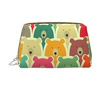 OGNOT Beagle - Bolsa de aseo para hombres y mujeres, bolsa de maquillaje de piel ligera, bolsa de cosméticos pequeña, Osos coloridos., Talla única
