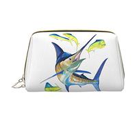 OGNOT Beagle - Bolsa de aseo para hombres y mujeres, bolsa de maquillaje de piel ligera, bolsa de cosméticos pequeña, Arte de pescado, Talla única