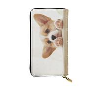 OGNOT Billetera de cuero de gran capacidad con notas musicales coloridas, tarjetero para mujer, cartera de cuero para hombres y mujeres, Lindo Corgi., Talla única, Classic
