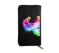 OGNOT Billetera de cuero de gran capacidad con notas musicales coloridas, tarjetero para mujer, cartera de cuero para hombres y mujeres, Caballo de fuego, Talla única, Classic