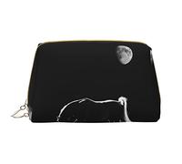 OGNOT Black Horses Red Glowing Clouds - Neceser organizador de viaje para hombres y mujeres, bolsa de maquillaje de cuero ligero, Caballo bajo la luna., Talla única