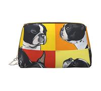 OGNOT Bolsa de aseo abstracta de hongos coloridos con mandala, organizador de viaje para hombres y mujeres, bolsa de maquillaje de cuero ligero pequeña bolsa de cosméticos, Lindo Pug, Talla única