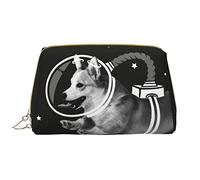 OGNOT Bolsa de aseo con diseño de cebra, organizador de viaje para hombres y mujeres, bolsa de maquillaje de piel ligera, bolsa de cosméticos grande, Espacio Corgi, Talla única