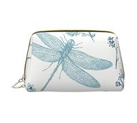 OGNOT Bolsa de aseo con flores tropicales y piedra zen, organizador de viaje para hombres y mujeres, bolsa de maquillaje de cuero ligero, bolsa de cosméticos pequeña, Libélula, Talla única