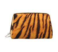 OGNOT Bolsa de aseo con mapa del mundo, organizador de viaje para hombres y mujeres, bolsa de maquillaje de piel ligera, bolsa de cosméticos pequeña, Patrón de rayas de tigre, Talla única