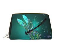 OGNOT Bolsa de aseo con mariposas blancas y moradas, organizador de viaje para hombres y mujeres, bolsa de maquillaje de cuero ligero, bolsa de cosméticos grande, Galaxia Animal Libélula, Talla única