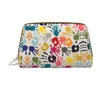 OGNOT Bolsa de aseo con patrón de leopardo, organizador de viaje para hombres y mujeres, bolsa de maquillaje de cuero ligero, bolsa de cosméticos pequeña, Impresión a mano., Talla única
