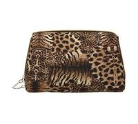 OGNOT Bolsa de aseo con patrón de leopardo, organizador de viaje para hombres y mujeres, bolsa de maquillaje de cuero ligero, bolsa de cosméticos pequeña, Leopard Pattern, Talla única
