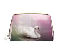 OGNOT Bolsa de aseo de cisne blanco organizador de viaje para hombres y mujeres, bolsa de maquillaje de cuero ligero, bolsa de cosméticos grande, Blanco (White Swan), Talla única