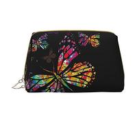 OGNOT Bolsa de aseo de león africano, organizador de viaje para hombres y mujeres, bolsa de maquillaje de cuero ligero, bolsa de cosméticos pequeña, Bonita mariposa., Talla única