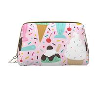 OGNOT Bolsa de aseo de pesca patriótica con bandera americana, organizador de viaje para hombres y mujeres, bolsa de maquillaje de piel ligera, bolsa de cosméticos pequeña, Helado dulce, Talla única