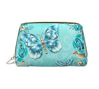 OGNOT Bolsa de aseo de química de ciencia abstracta para hombres y mujeres, bolsa de maquillaje de cuero ligero grande bolsa de cosméticos, Mariposa azul claro., Talla única