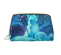 OGNOT Bolsa de aseo de vaca de leche de dibujos animados, organizador de viaje para hombres y mujeres, bolsa de maquillaje de cuero ligero, bolsa de cosméticos grande, Zorro azul mágico, Talla única