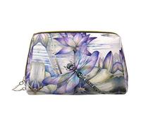 OGNOT Bolsa de aseo para caballos, organizador de viaje para hombres y mujeres, bolsa de maquillaje de cuero ligero, bolsa de cosméticos pequeña, Libélula en flor de loto., Talla única
