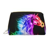 OGNOT Bolsa de aseo para instrumentos musicales, organizador de viaje para hombres y mujeres, bolsa de maquillaje de cuero ligero, bolsa de cosméticos grande, Caballo de fuego, Talla única