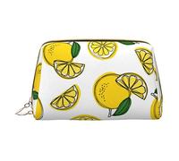 OGNOT Bolsa de aseo para sombrero de bruja, organizador de viaje para hombres y mujeres, bolsa de maquillaje de cuero ligero, bolsa de cosméticos pequeña, Patrón de fruta de limón, One Size