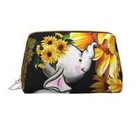 OGNOT Bonita bolsa de aseo de llama, organizador de viaje para hombres y mujeres, bolsa de maquillaje de cuero ligero, bolsa de cosméticos grande, Madre y bebé elefante girasoles, Talla única