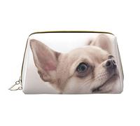 OGNOT Bonita bolsa de aseo de llama, organizador de viaje para hombres y mujeres, bolsa de maquillaje de cuero ligero, bolsa de cosméticos grande, Lindo chihuahua., Talla única