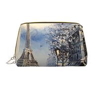 OGNOT Bonita bolsa de aseo de llama, organizador de viaje para hombres y mujeres, bolsa de maquillaje de cuero ligero, bolsa de cosméticos grande, torre eiffel de parís romántica, Talla única