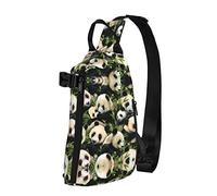 OGNOT Bonita mochila cruzada con estampado de panda para hombres y mujeres, para caminar al aire libre, viajes, Negro -, Talla única