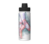 OGNOT Botella de agua térmica reutilizable de acero inoxidable de 18 onzas con aislamiento de bailarina de ballet, botella de agua deportiva