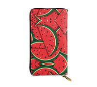 OGNOT Bug Wreath - Cartera de cuero de gran capacidad para mujer, tarjetero, cartera de cuero para hombres y mujeres, rojo, (Red Watermelon), Talla única, Classic