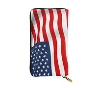 OGNOT Bug Wreath - Cartera de cuero de gran capacidad para mujer, tarjetero, cartera de cuero para hombres y mujeres, bandera americana patriótica, Talla única, Classic