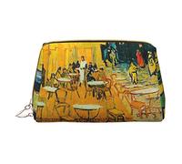 OGNOT Cafe Terrace At Night Neceser Organizador de viaje para hombres y mujeres, Bolsa de maquillaje de cuero ligero pequeña bolsa de cosméticos, Terraza de café por la noche, Talla única