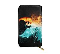 OGNOT Cartera de cuero de gran capacidad con diseño de astronauta y alienígena, Fénix de fuego y agua, Talla única, Classic