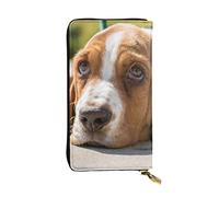 OGNOT Cartera de cuero de gran capacidad con diseño de búho azul para mujer, Basset Hound, Talla única, Classic