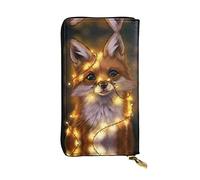 OGNOT Cartera de cuero de gran capacidad con diseño de búho azul para mujer, lindo zorro, Talla única, Classic
