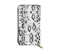 OGNOT Cartera de cuero de gran capacidad con diseño de búho azul para mujer, Piel de serpiente en blanco y negro., Talla única, Classic