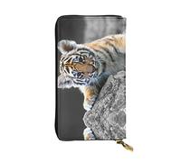 OGNOT Cartera de cuero de gran capacidad con diseño de cachorro de tigre, Lindo cachorro de tigre., Talla única, Classic