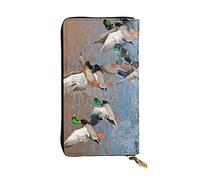 OGNOT Cartera de cuero de gran capacidad con diseño de caracol para mujer, tarjetero de cuero para hombres y mujeres, Patos Mallard, Talla única, Classic